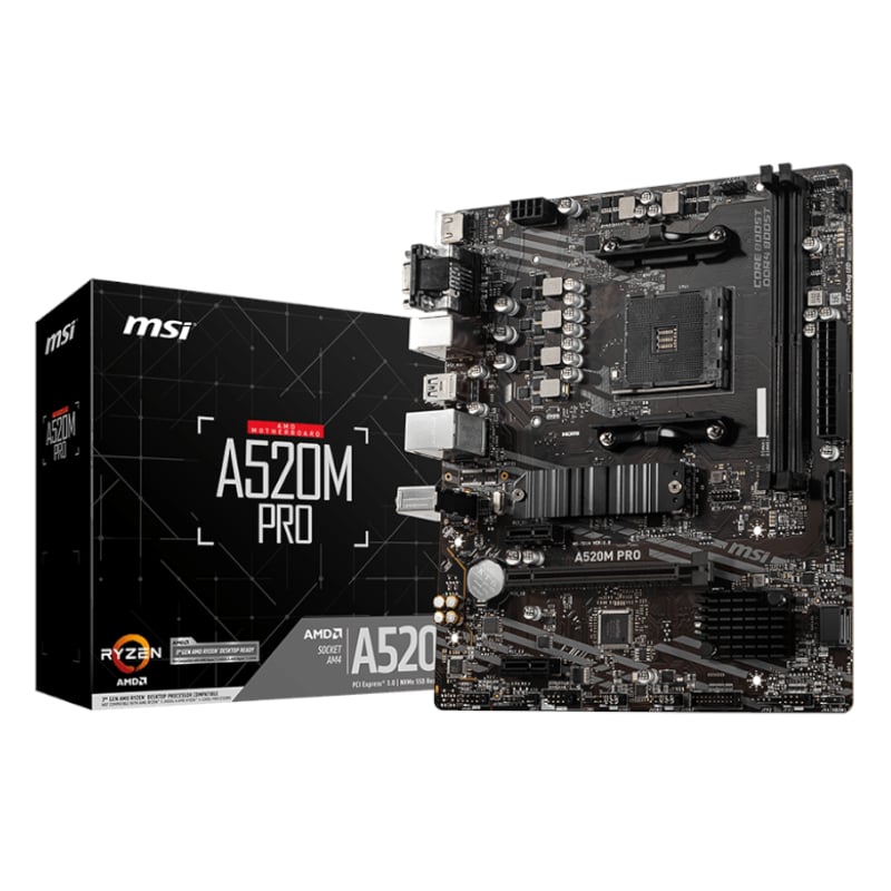 MSI A520M-PRO AMD AM4 MATX Gaming Motherboard-0