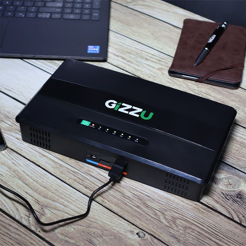 GIZZU 100W 46Wh 14400mAh Mini POE DC UPS LifePO4 - Black-3