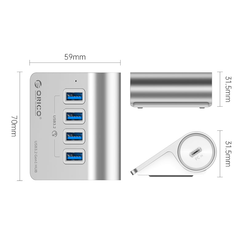 ORICO Aluminum Alloy 4 Port USB Hub-1