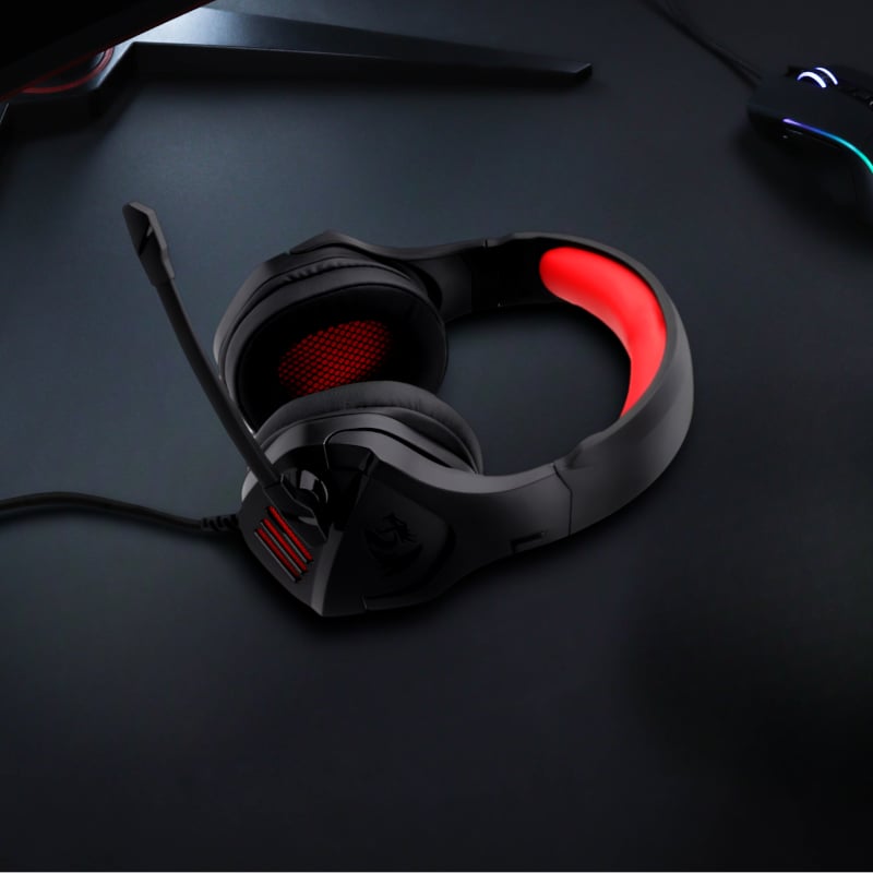 REDRAGON Over-Ear THESEUS Aux Gaming Headset - Black-4