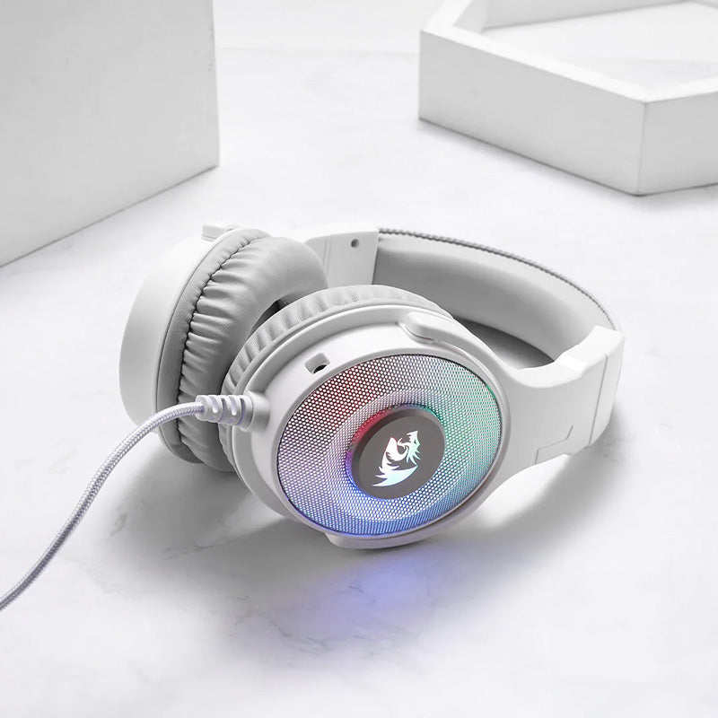 REDRAGON Over-Ear PANDORA USB (Power Only)|Aux (Mic and Headset) RGB Gaming Headset - White-6