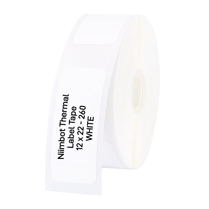 NIIMBOT D11/D110/D101/H1S Thermal Label 12x22mm - 260 Labels Per Roll - White-0