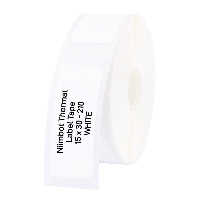 NIIMBOT D11/D110/D101/H1S Thermal Label 15x30mm - 210 Labels Per Roll - White-0