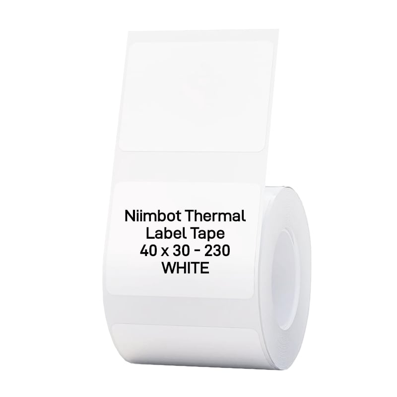 NIIMBOT B1/B21/B3S Thermal Label 40x30mm - 230 Labels Per Roll - White-0