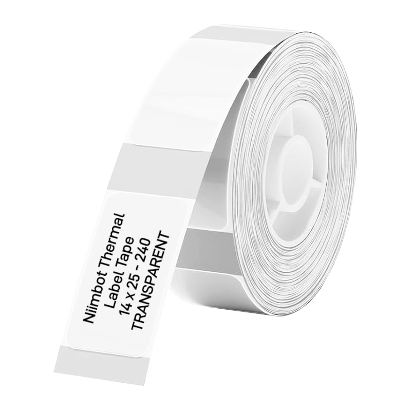 NIIMBOT D11/D110/D101/H1S Thermal Label 14x25mm - 240 Labels Per Roll - Transparent-0