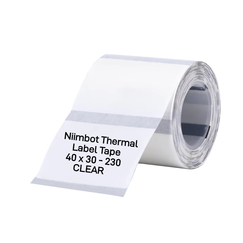 NIIMBOT B1/B21/B3S Thermal Label 40x30mm - 230 Labels Per Roll - Transparent-0