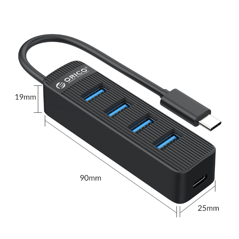 ORICO 4 Port USB Type C Hub 4x USB3.0-3